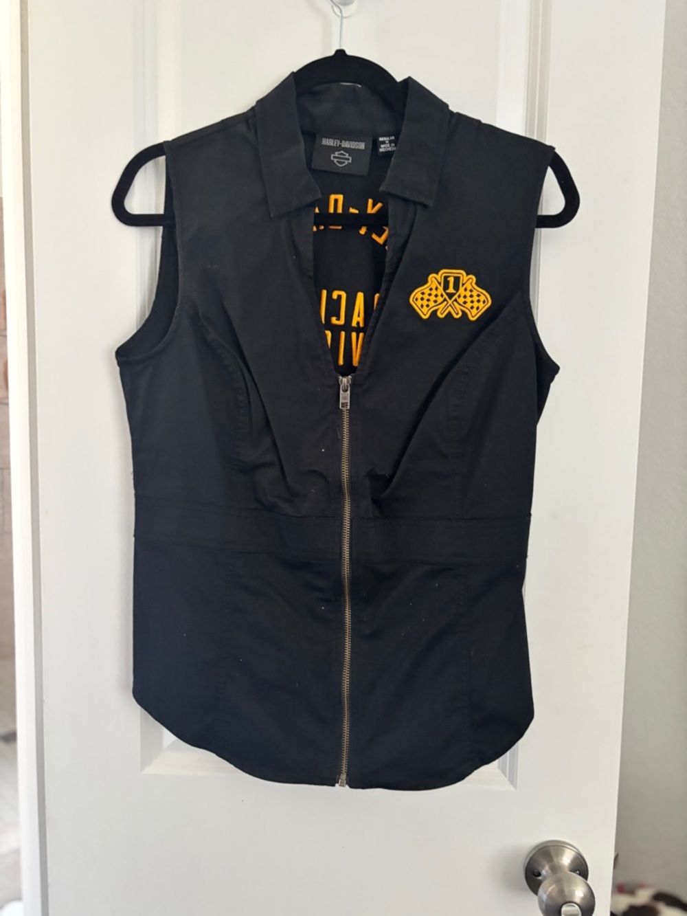 Harley-Davidson Black Vest with Yellow Crest Patch